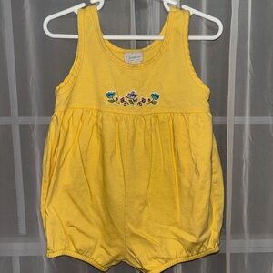 Vintage Carter's Yellow Sleeveless Floral Romper